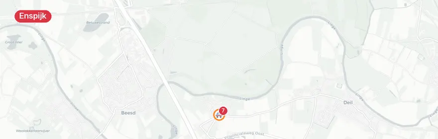 Kaart van Aanrijding met letsel op A2 Enspijk