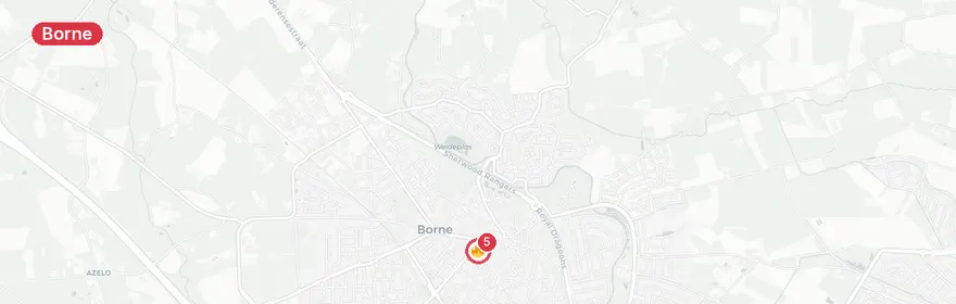 Kaart van Verkeersongeval A35 Borne, twee gewonden