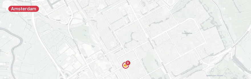 Kaart van Fatbiker zwaargewond bij aanrijding met taxi Hoogoorddreef