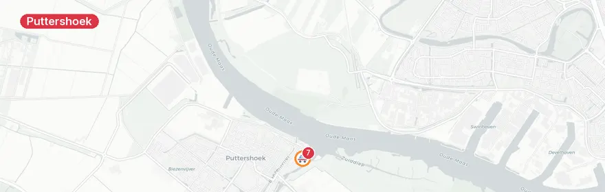 Kaart van Persoon te water Zijdewinde Puttershoek