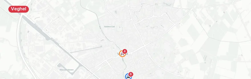 Kaart van Persoon te water Zuidergaard Veghel