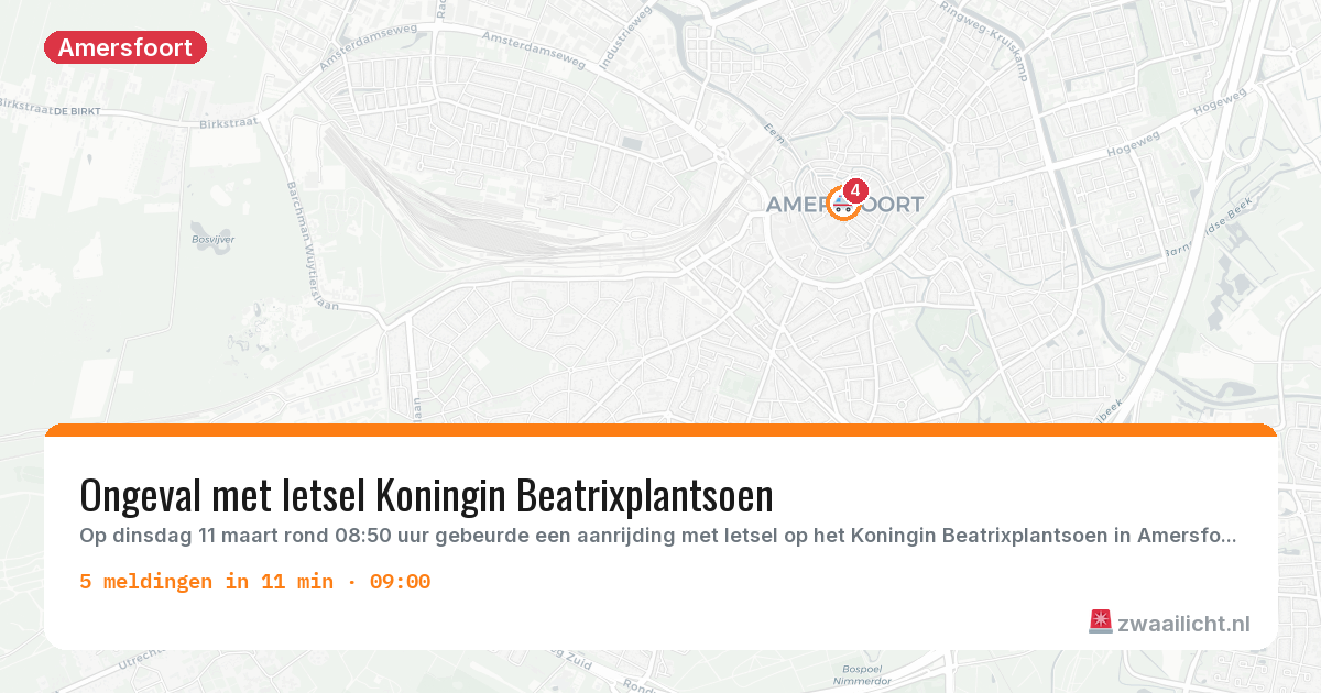 Kaart van de activiteitspiek bij Amersfoort