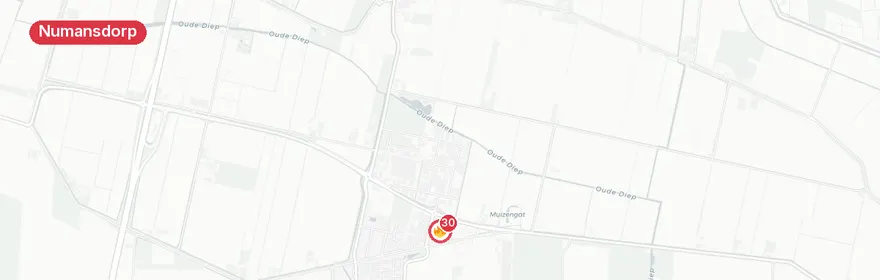 Kaart van Zeer grote brand Industriestraat Numansdorp, tientallen b...