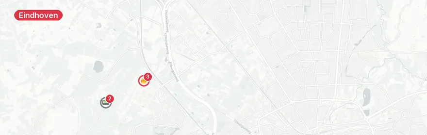 Kaart van Voorzorgsinzet Eindhoven Airport