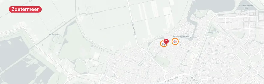 Kaart van Meerdere ambulances Bunuelstrook en Tijberg Zoetermeer