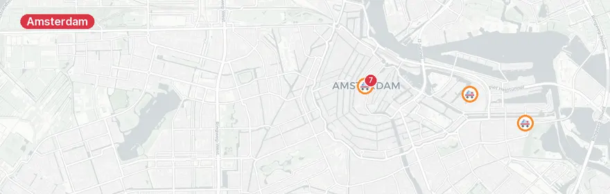 Kaart van Verkeersongeval A10, plus losse meldingen Amsterdam