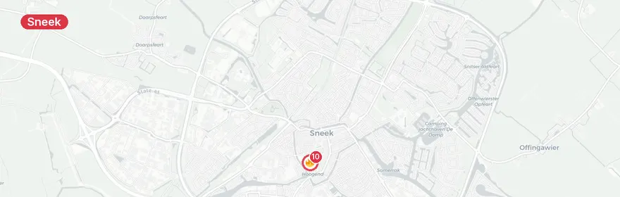 Kaart van Dodelijke flatbrand Oude Koemarkt Sneek