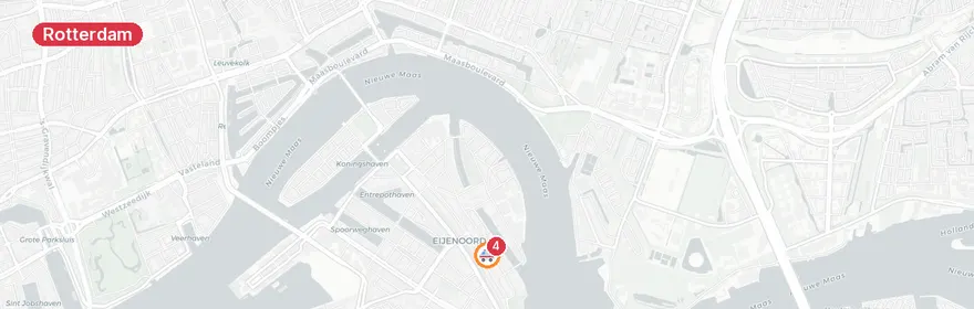 Kaart van Verkeersongeval met letsel Rose-Spoorstraat Rotterdam