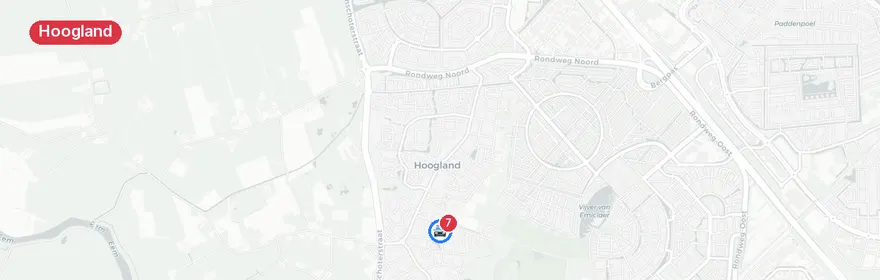 Kaart van Kettingbotsing N199 Bunschoterstraat Hoogland, twee gewonden