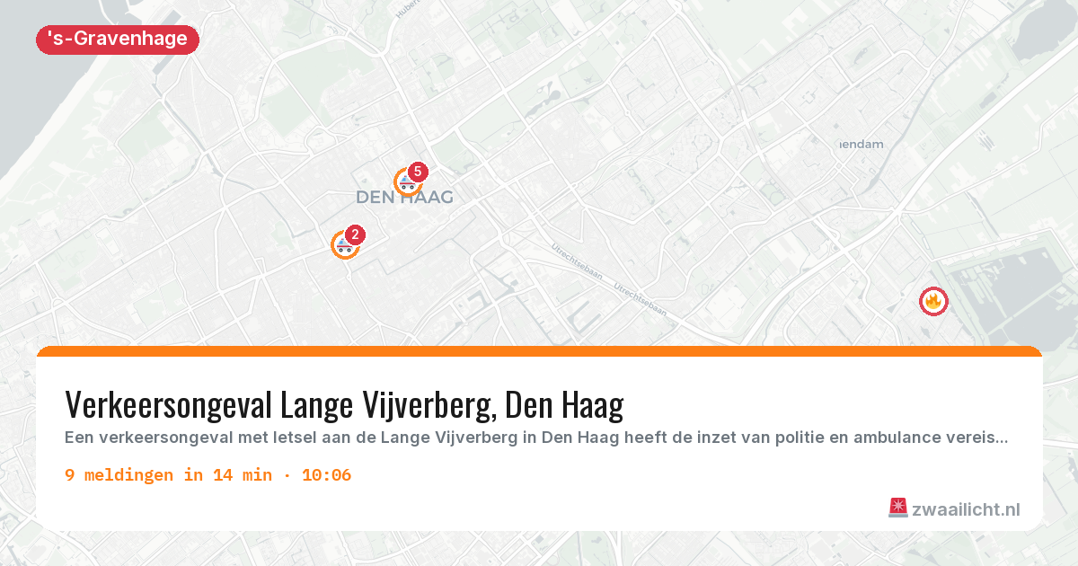 Kaart van de activiteitspiek bij 's-Gravenhage