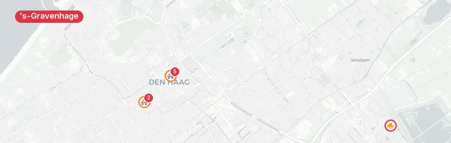 Kaart van Verkeersongeval Lange Vijverberg, Den Haag