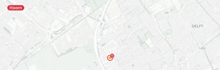 Kaart van Zeer grote brand Alpine Engineering Kleijweg Den Hoorn