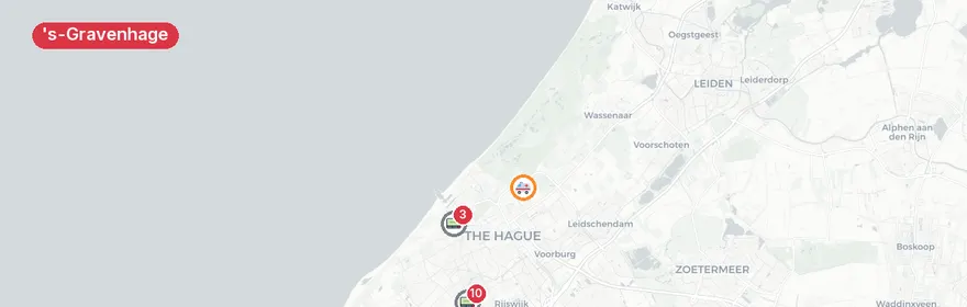 Kaart van Meerdere verkeersongevallen 's-Gravenhage
