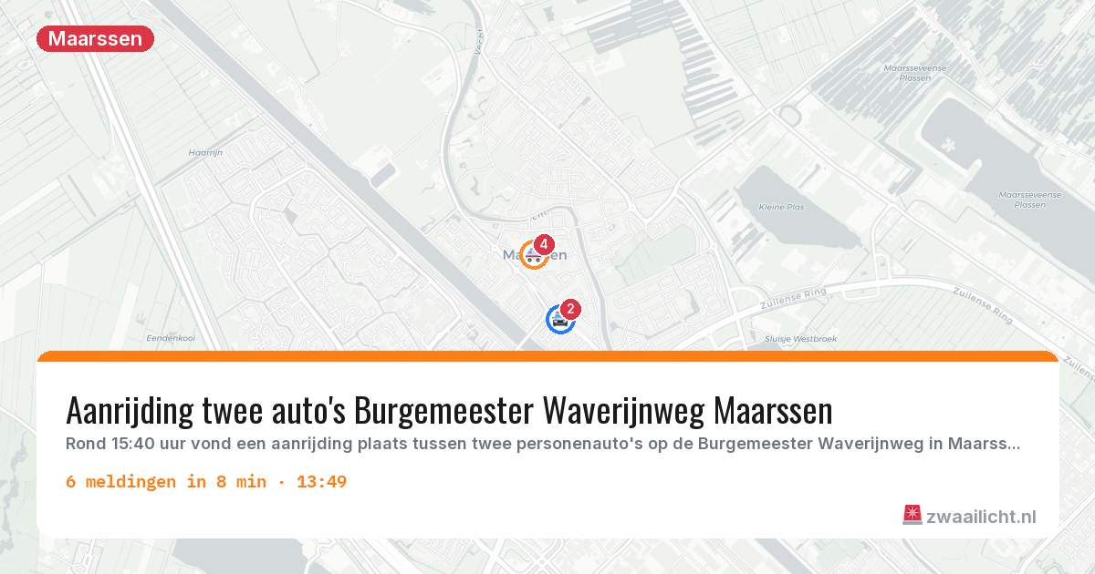 Kaart van de activiteitspiek bij Maarssen