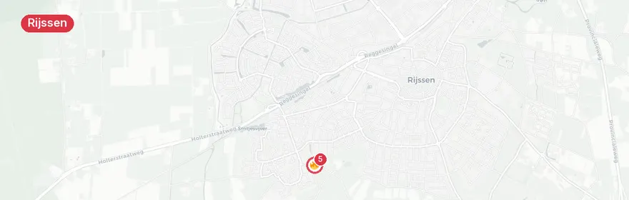 Kaart van Brand in gebouw Brekeldlaan Rijssen