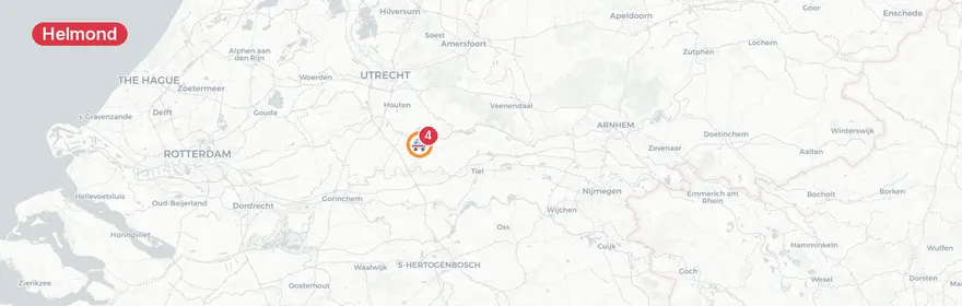 Kaart van Reanimatie Uiverlaan Helmond, traumahelikopter ingezet