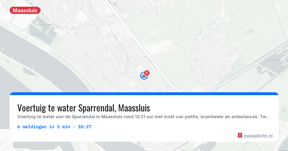 Kaart van de activiteitspiek bij Maassluis