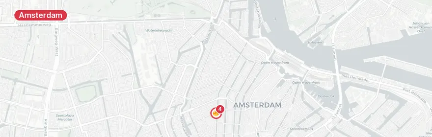 Kaart van Verkeersongeval Prinsengracht, Amsterdam