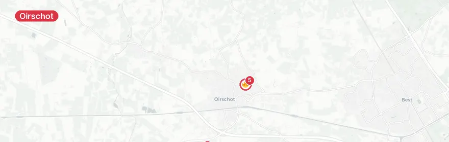 Kaart van Reanimatie het Luiwerk Oirschot, traumahelikopter ingezet