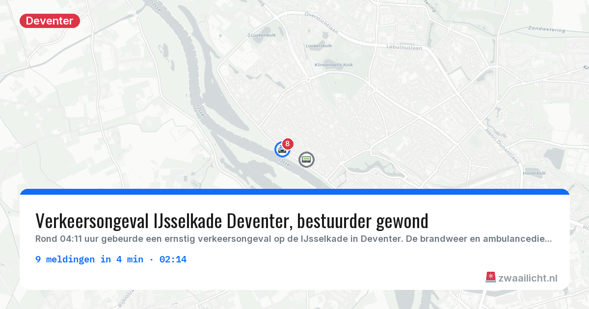 Kaart van de activiteitspiek bij Deventer