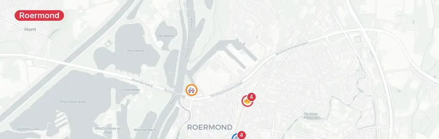 Kaart van Steekpartij Joost van den Kerckhovestraat Roermond, slach...