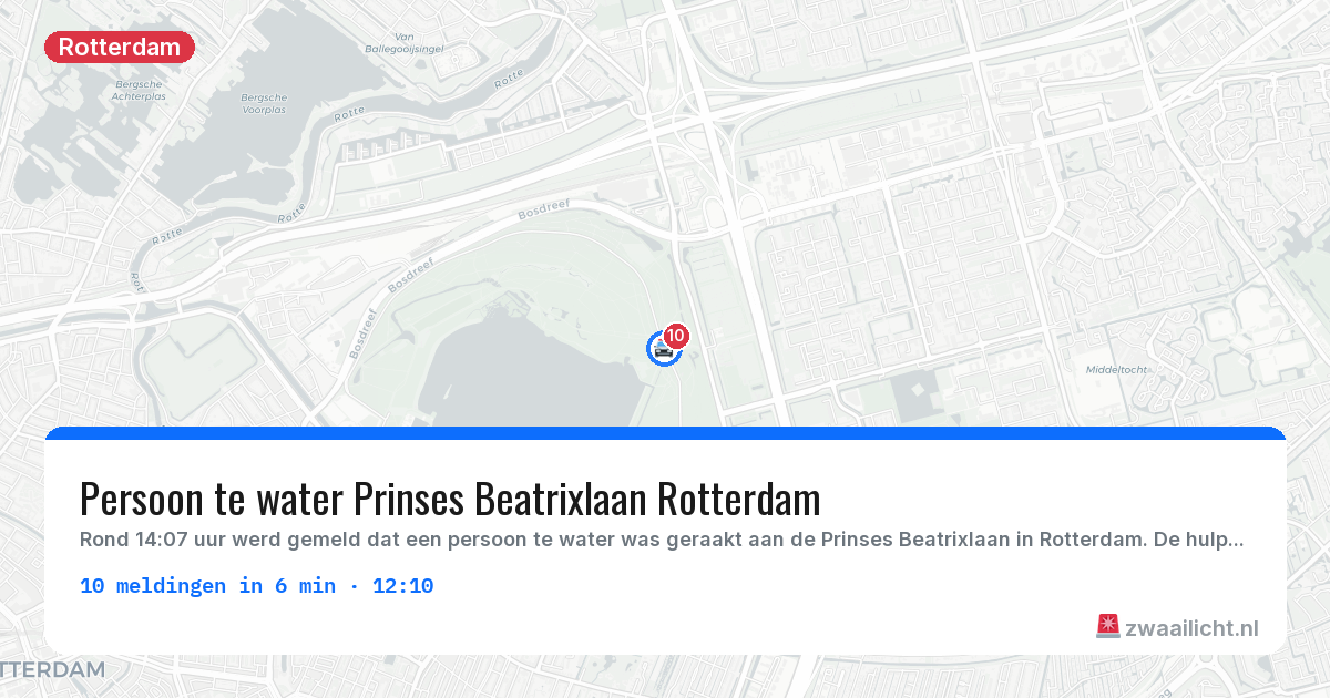Kaart van de activiteitspiek bij Rotterdam