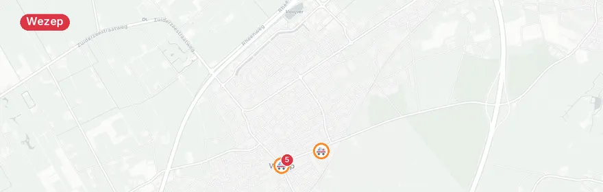 Kaart van Meerdere ambulances Wezep
