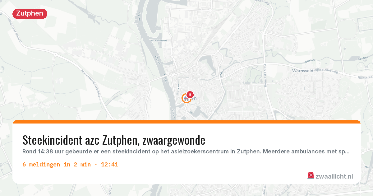 Kaart van de activiteitspiek bij Zutphen