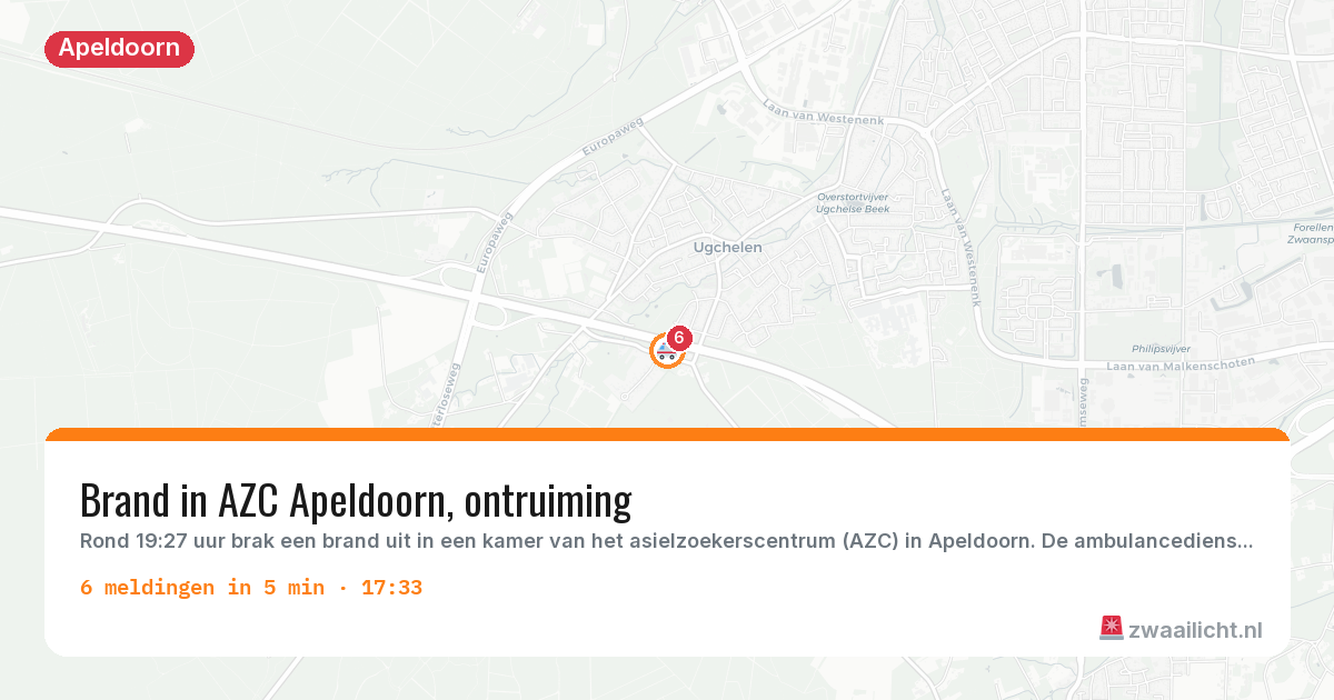 Kaart van de activiteitspiek bij Apeldoorn