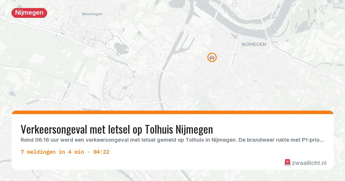 Kaart van de activiteitspiek bij Nijmegen