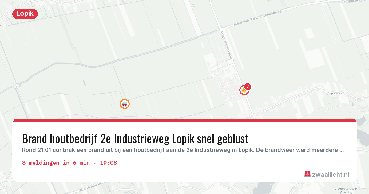 Kaart van de activiteitspiek bij Lopik