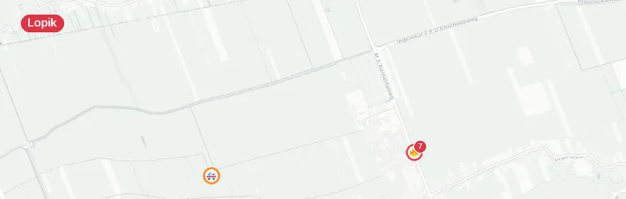 Kaart van Brand houtbedrijf 2e Industrieweg Lopik snel geblust