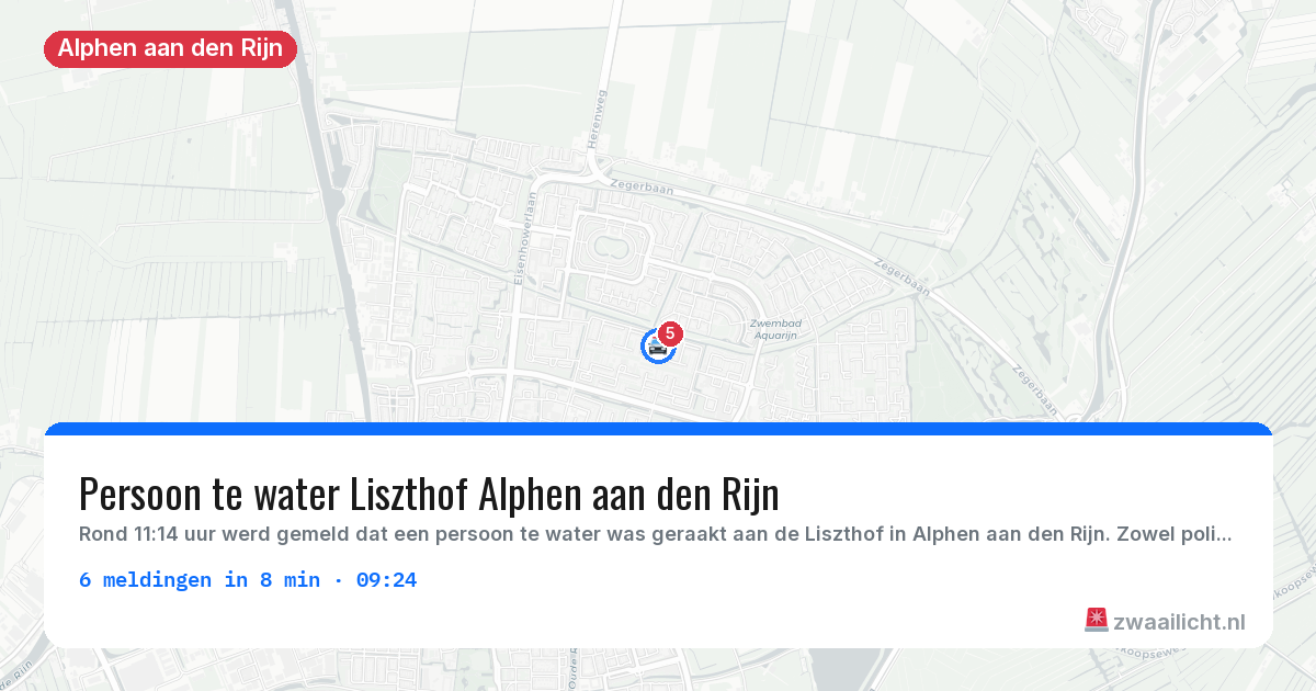 Kaart van de activiteitspiek bij Alphen aan den Rijn