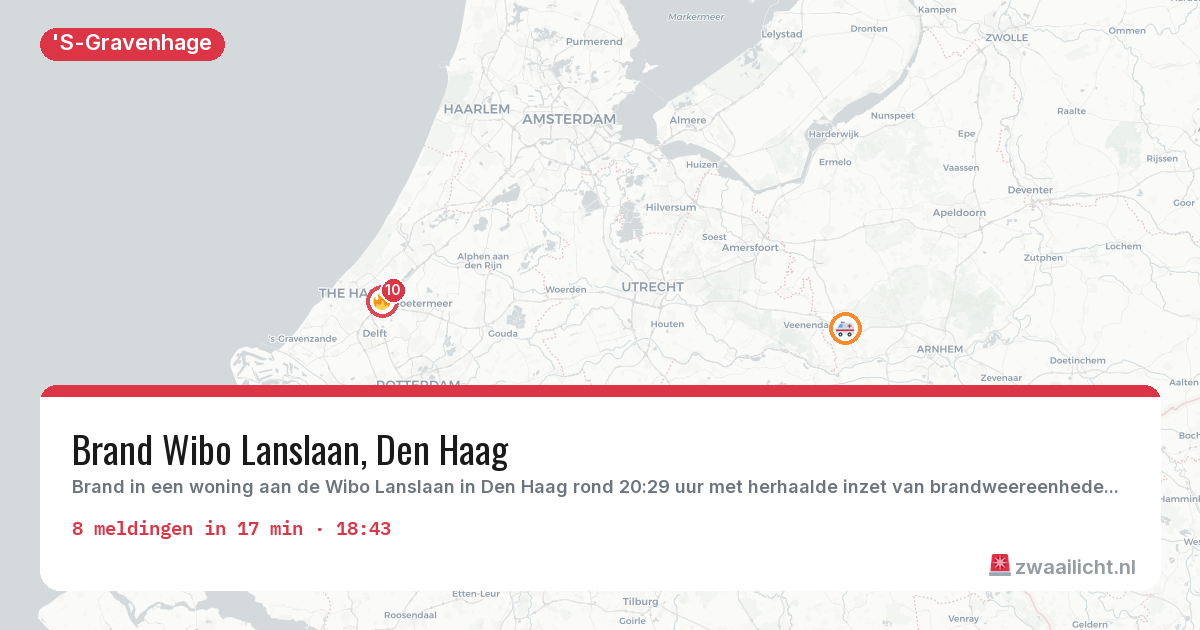 Kaart van de activiteitspiek bij 'S-Gravenhage