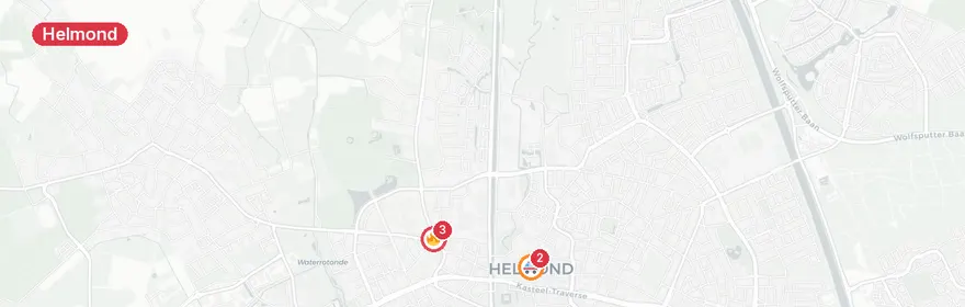 Kaart van Reanimatie Wesselmanlaan Helmond, traumahelikopter ingezet