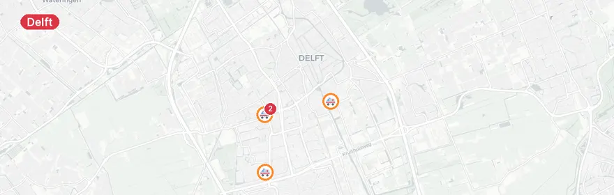 Kaart van Ongeval Hoogspanningspad Delft, meerdere ambulances