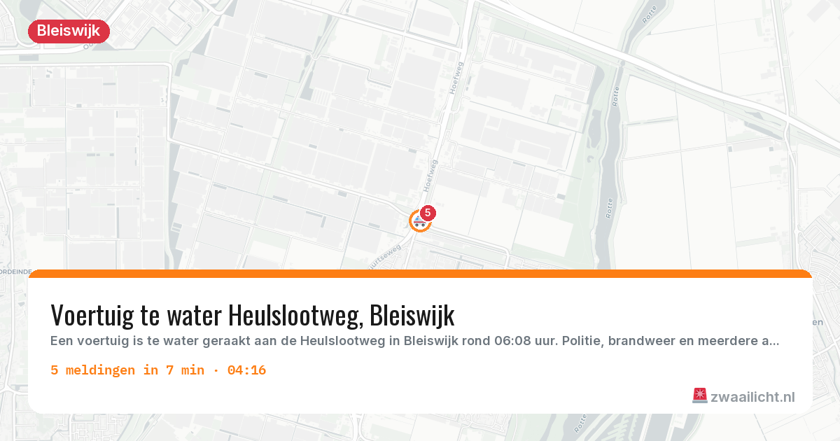 Kaart van de activiteitspiek bij Bleiswijk
