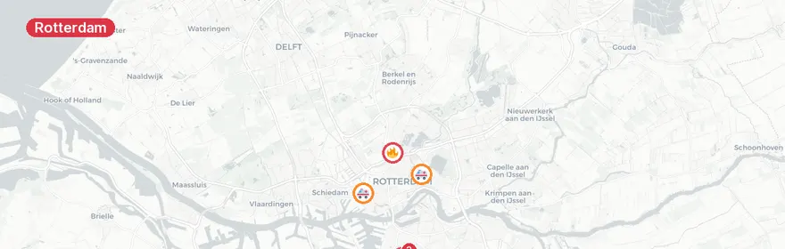Kaart van Reanimatie Slinge Rotterdam