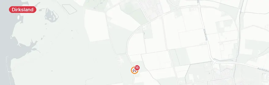 Kaart van Twee doden bij auto-ongeluk Westdijk Dirksland