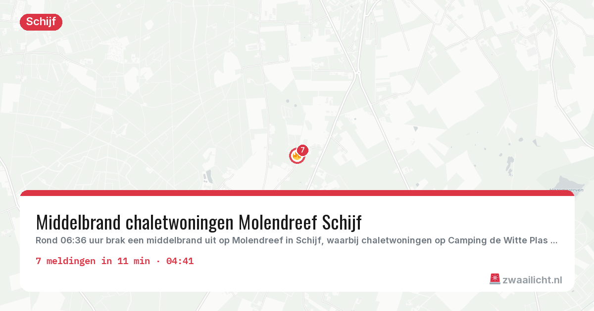 Kaart van de activiteitspiek bij Schijf