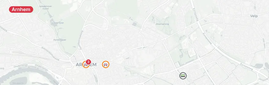 Kaart van Ongeval met letsel Lange Wal Arnhem