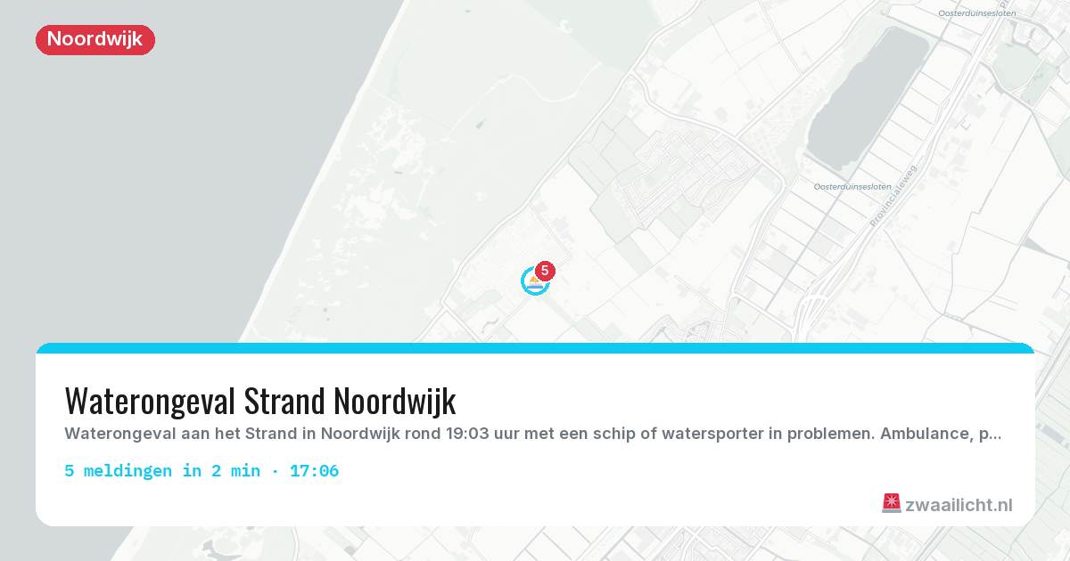 Kaart van de activiteitspiek bij Noordwijk