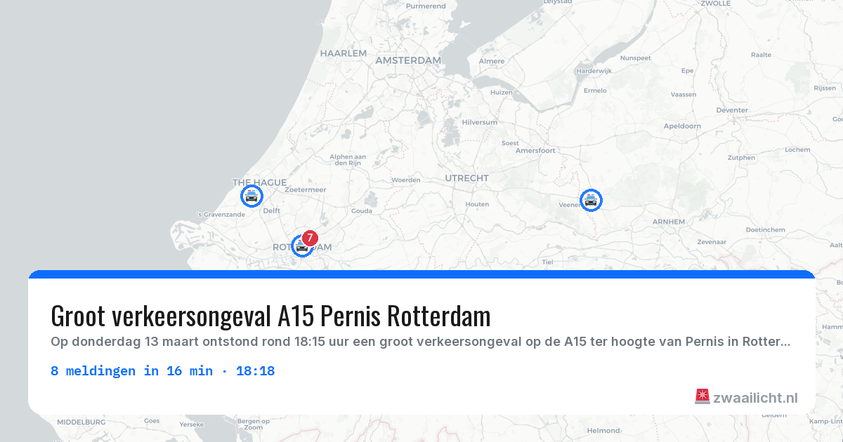 Kaart van de activiteitspiek bij Politie