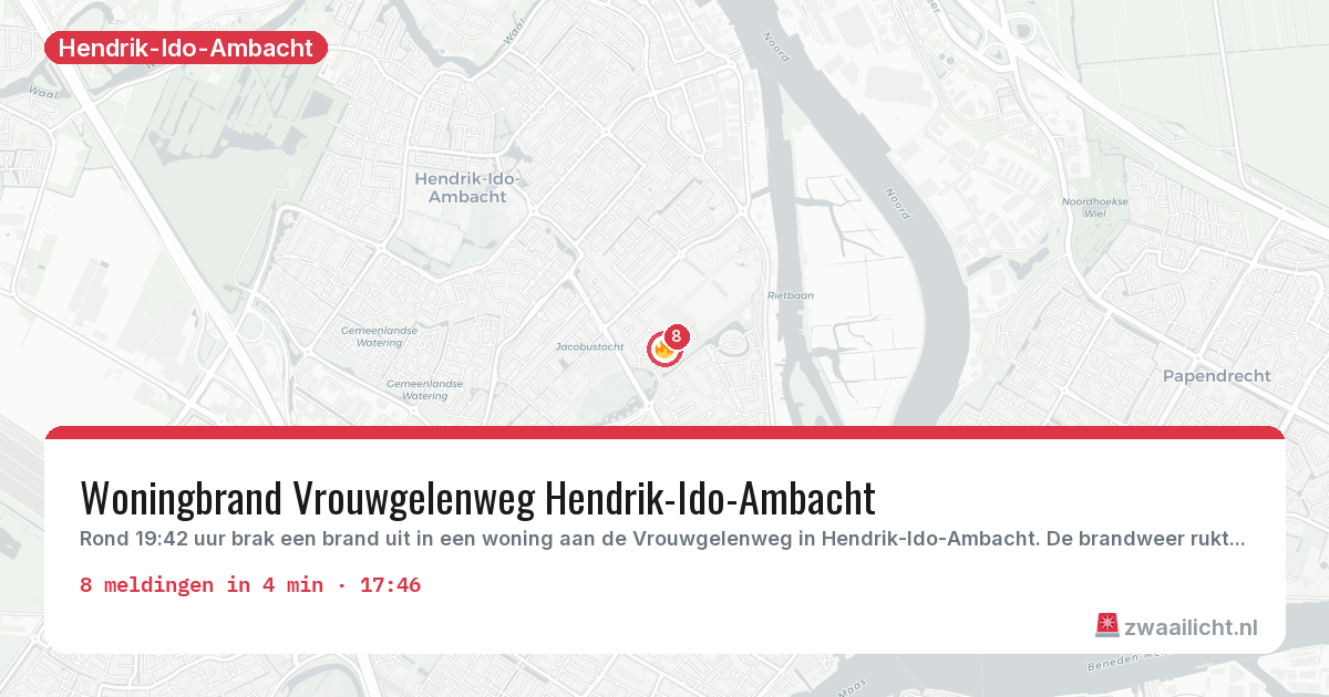 Kaart van de activiteitspiek bij Hendrik-Ido-Ambacht