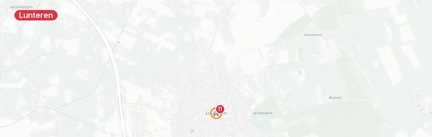 Kaart van Ernstig verkeersongeval A30 bij Lunteren