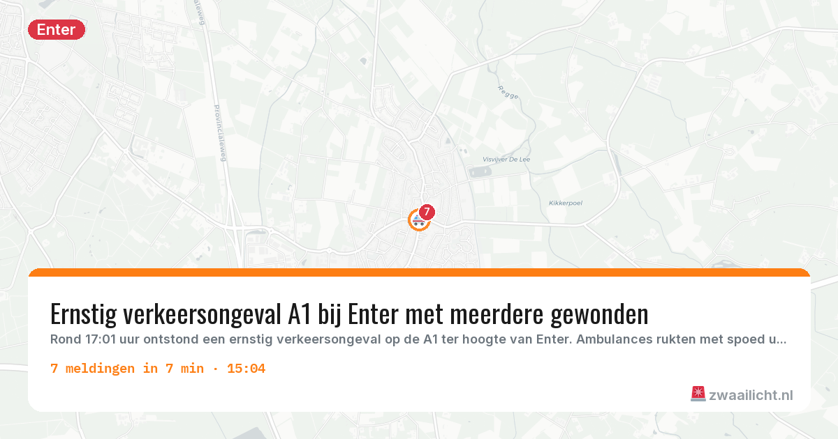 Kaart van de activiteitspiek bij Enter