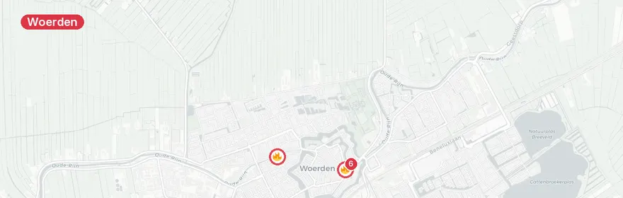 Kaart van Middelbrand Rijnstraat Woerden