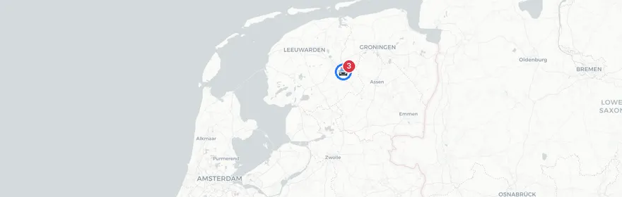 Kaart van Meerdere auto-ongelukken door hagelbui N381 Wijnjewoude