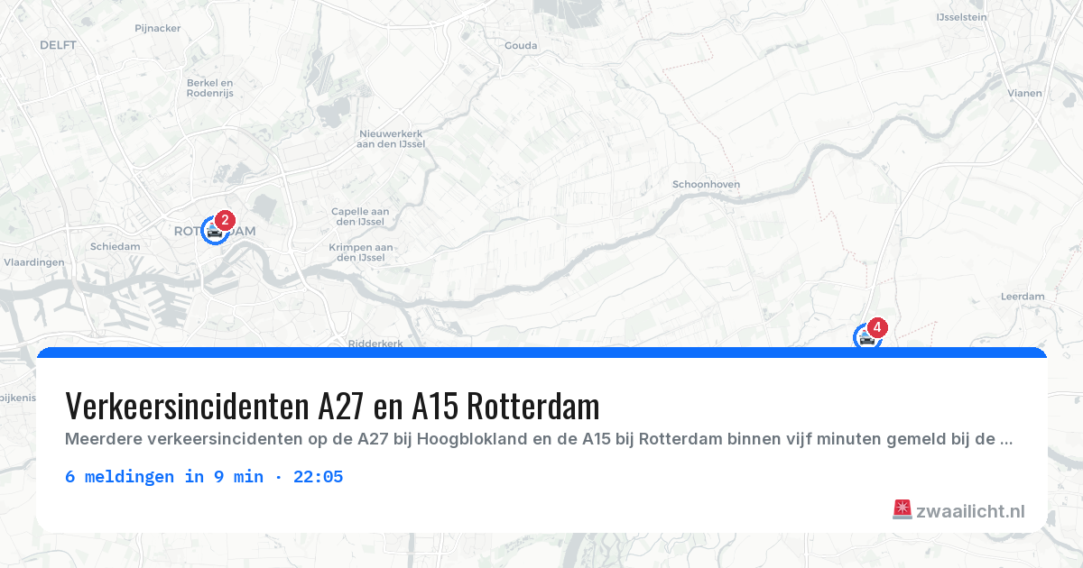 Kaart van de activiteitspiek bij Politie