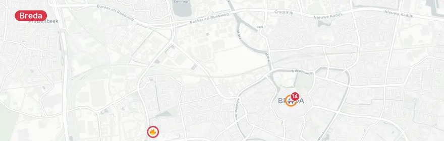 Kaart van Barbecue-incident Belgiëplein Breda, meerdere gewonden
